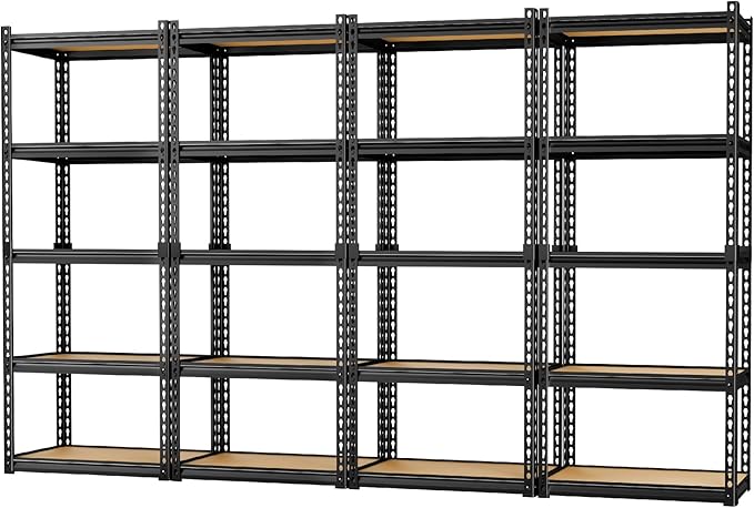 LEVELEVE 5-Tier Heavy Duty Storage Shelving Unit, 2020 lbs Capacity, Adjustable Metal Utility Shelf, 30" L x 12" W x 60" H for Garage, Kitchen, Pantry, Basement, Bathroom, Laundry,4 Pack