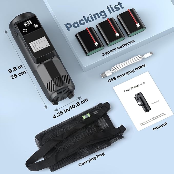 Insulin Cooler Travel Case TSA Approved – Portable Diabetic Medication Cooler with USB Charging & Backup Battery, Keeps Insulin at 32–64°F, Fits 1–7 Pens, for Travel & Daily Use (Black)