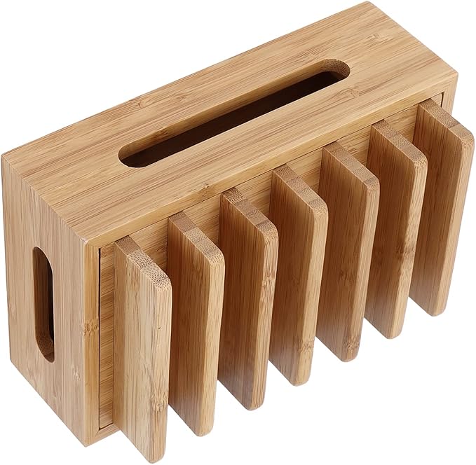 GLOGLOW Household Furniture Storage Organizer for Tablet and Mobile Devices with Smooth Polished Surface, Durable Retro Design for Home Office Living Room Study Wood Phone Stand, Stylish