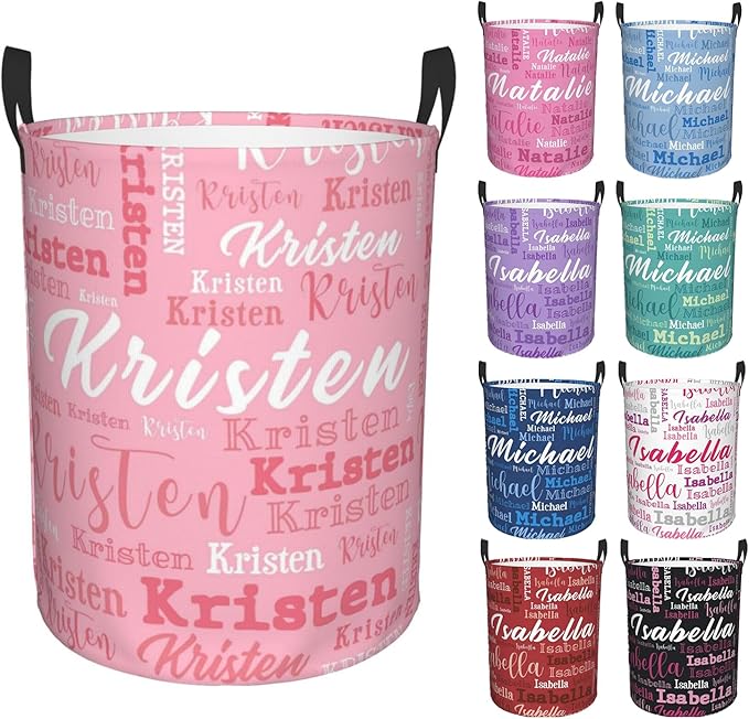 Custom Name Laundry Hamper, Personalized Laundry Baskets with Name for Boys Girls Women Men, Customized Collapsible Dirty Clothes Hamper Easy Storage Gifts for Bedroom Bathroom Living Room