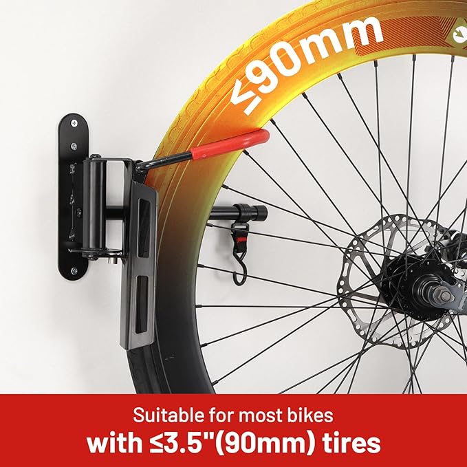 Swivel Bike Wall Mount, Bike Hangers for Garage, Space-Saving Vertical Bike Rack, Sturdy Bike Storage Rack Holds Up to 66lbs with No-scratch Protection, Easy to Install, 4 Pack