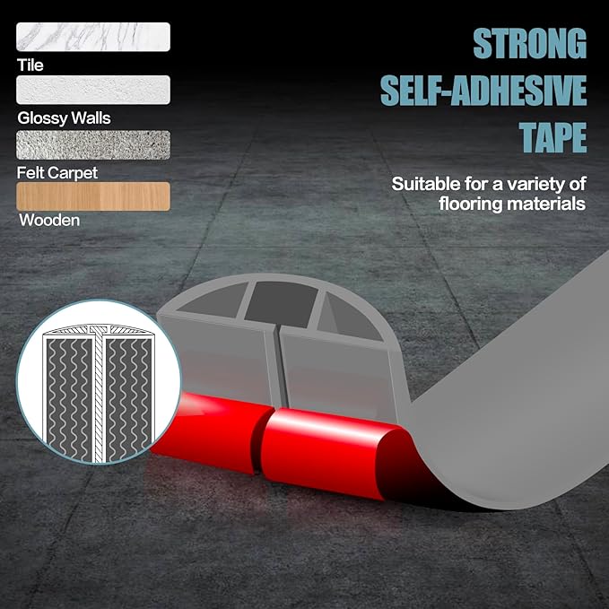 Floor Cord Cover Self Adhesive Cord Hider,3.3FT Cable Management, Extension Strip Protector for Wires, Prevent Cable Trips for Offices, Gyms, Exhibitions Cavity:0.3"(W) x 0.28"(H) Gray
