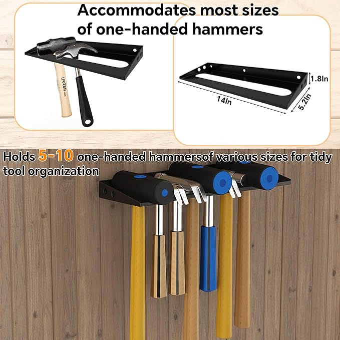Wall Mount Screwdriver Organizer, Plier Organizer, Hammer Rack, Hand Tool Organizer and Storage Rack Wall Mount for Workshop Shed Garage Workbench Home, 4 pack
