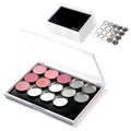 FIXY Empty Magnetic Makeup Palette Set of 5 (4.8"x4.0") and 20 Magnetic Metal Round Pans of 27mm | Travel Friendly Empty Palette | Depotting, Organizing Eyeshadow, Blush, Foundation and Face Powder