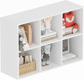 Book Shelf, Wooden Cube Storage Organizer with 11" Open Cubes, Stackable Modular Bookcase for Room Divider Storage, 2 Tier Bookshelf for Living Room, Bedroom, Office (White, 6-Cube)