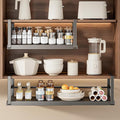Hanging Under Shelf Storage Basket, Adjustable Width Under Cabinet Add-on Storage Racks, Heavy Duty Slide-in Baskets Organizer for Cabinet Pantry Kitchen, 1 Pack, 8.46"D x 17.7"W x 7.36"H