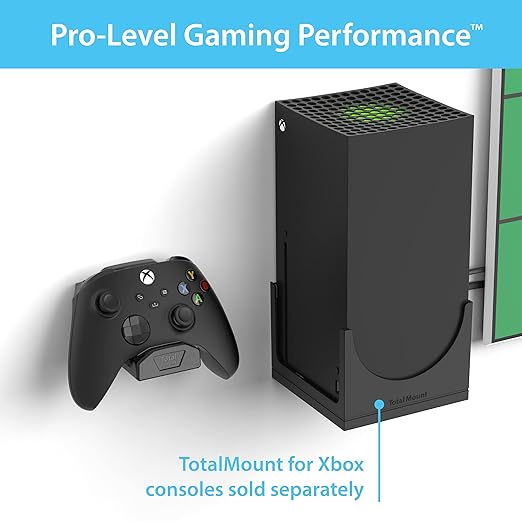 TotalMount Controller Wall Stand (1 Pack) with Non-Slip Pad & Removable Adhesive for Xbox, PS5, PS4, and Nintendo – This Premium Holder Won’t Damage Your Wall with Screws or Permanent Adhesive