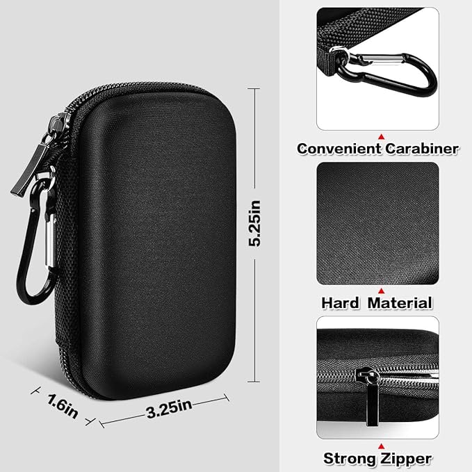 Case Compatible for WD 1TB 2TB 500GB My Passport SSD External Portable Drive-WDBAGF0010BRD-WESN, Carrying Storage Holder Bag Also fits for USB Cables(Case Only)