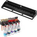 UNITEDPOWER Brush and Trigger Bottle Holder, Wall Mount Storage Rack Organizer for Auto Repair Shops Car Washes And Home Garages, Stores up to 12 Detailing Brushes & Hanging Rail for Bottles