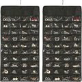 Hanging Jewelry Organizer Storage Earring Jewelry Storage Bag With 48 Pockets Necklace Bracelet Ring Glasses Accessory Display Rack (B80-Black)