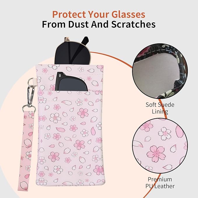 Double Eyeglass Case Soft Dual Glasses Case for Women Men Travel Squeeze Top Sunglasses Cases Eyeglasses Pouch