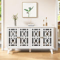Scurrty 52" Buffet Cabinet with Storage,Sideboard with 4 Doors, Skeletonized Coffee Bar with Storage, Sideboard Cabinet for Dinning Room, Kitchen & Living Room (White)