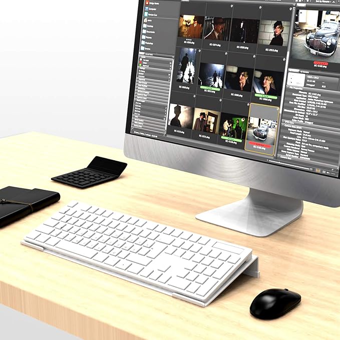 Acrylic Tilted Computer Keyboard Stand for Ergonomic Typing, Keyboard Tray Holder with Silicone Non-Slip Case, White