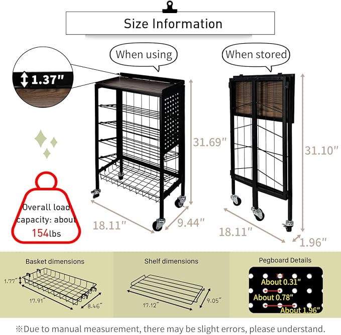 Lumizone Foldable Book Cart 6-Tier Large Capacity Bookshelf Single Sided V-Shaped Sloped Shelves With brake Wheels With PegBoard Slim Rolling Utility Cart Storage Rack, Home Shelves and Office (Black)