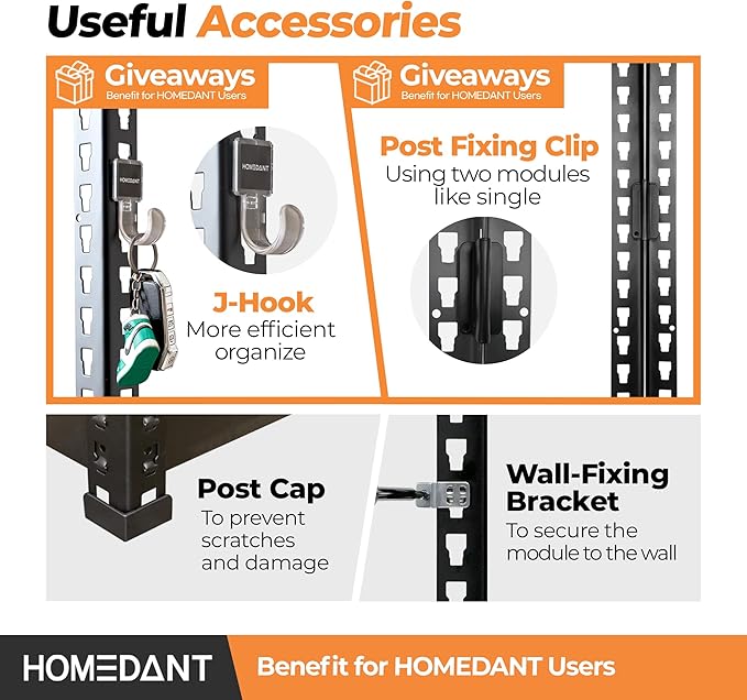 HOMEDANT 5 Tier Storage Shelves Adjustable Laminated Boltless Garage Metal Shelving Unit Heavy Duty Utility Rack Shelf Warehouse Pantry Closet Kitchen (3, (S) 28" W, Black)