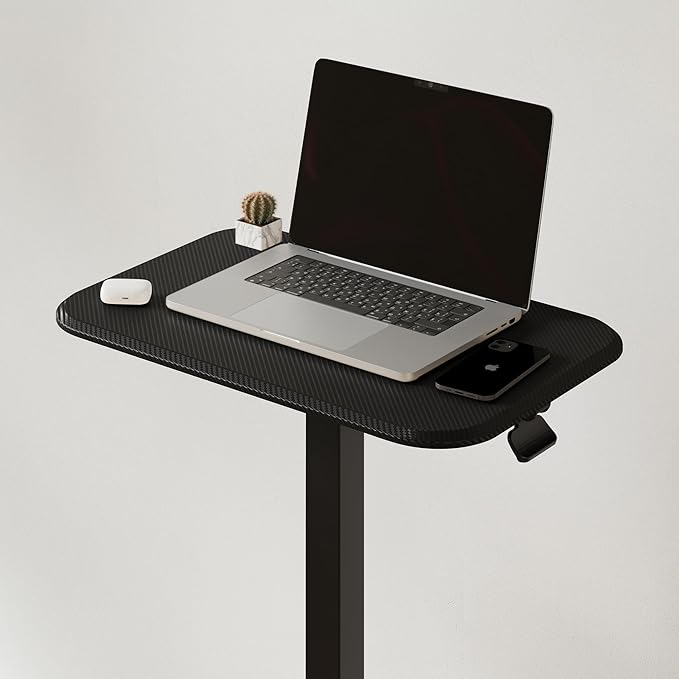 ERGOHOME™ ELEVANCE TABLE™ Height Adjustable Side Table for Couch or Bed, Laptop Table - Small End Table Office Coffee Table - C-Shaped Sofa Side Table with Multi-Function (Black Base Carbon Black Top)
