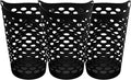 2.2 BUSHEL Flexible Laundry Basket,Tall plastic hamper for Clothes, Bedroom, and Storage - Portable Round Bin with Carry Handles 17.75" x 17.25" x 26", White,Black,3 pack (Black)