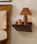 Modern Floating Nightstand Wooden Hanging Bedside Table with Cable Hole Small Wall Mounted Night Stand Shelf Organizer for Bedroom Livingroom 13 Inch Wide 7 Inch Deep