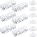 Tatuo 6 Pcs Cable Organizer Box with Wire Ties, Plastic Cord Storage Box with Lid, Electronics Organizer for Home Office Desk Organizers and Accessories (Clear)