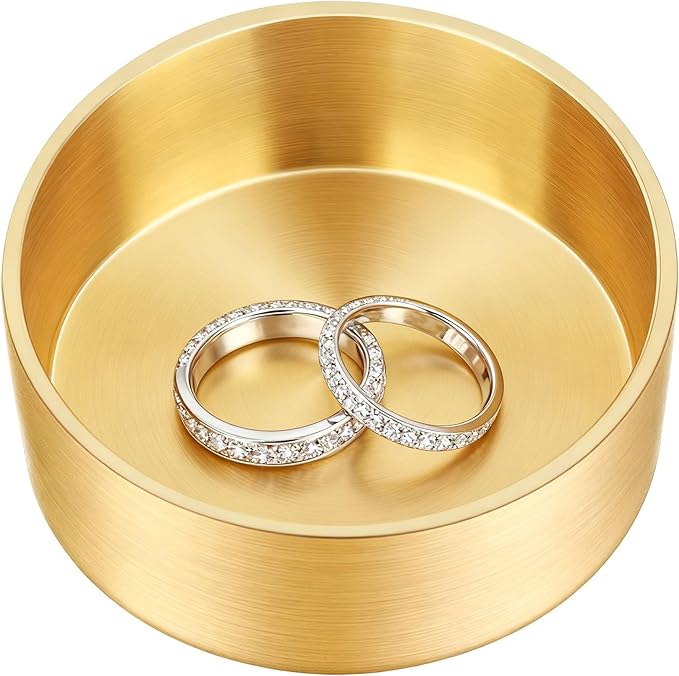 Ring Holder, Jewelry Dish, Small Jewelry Box, Ring Dish Engagement Gift, Mini Gold Brass Bowl