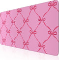 iCasso Desk Mat for Keyboard and Mouse, Large Mouse Pad for Desk, Desk Matt for Desktop, Desk Pad Mat, Anti-Slip Big Mousepad with Stitched Edges for Computer(Woven Bow)