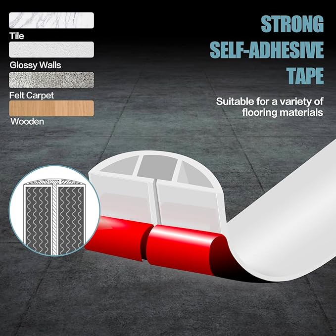 Floor Cord Cover Self Adhesive Cord Hider,10FT Cable Management, Extension Strip Protector for Wires, Prevent Cable Trips for Offices, Gyms, Exhibitions Cavity:0.47"(W) x 0.35"(H) White