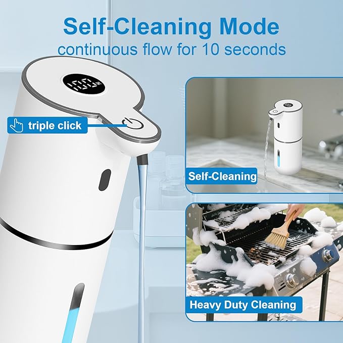 2 Pack Automatic Liquid Soap Dispenser Touchless, USB Rechargeable Smart Hand Soap Dispenser, 6-Level Adjustable, 12.8oz/380mL Wall Mount for Bathroom Kitchen Dish Soap