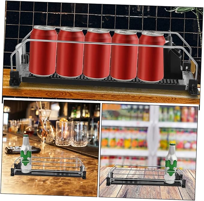 Luxshiny Automatic Pusher Can Dispenser for Fridge Smooth Finish Stable Material Soda Organizer for Refrigerator Beverage Storage Convenient Design