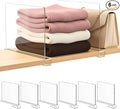 Shelf Dividers Purse Organizer for Closet: 6-Pack Acrylic Bag Storage Organizer for Handbags, Clutches, Clothes, Sweater, Towel on Wood Shelves
