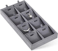 Dark Blue Jewelry Display Tray Ring Necklace Earring Bangle Organizer Multifunctional Storage Case for Jewelry Showcase (Long 8 Grids Pendant Tray)
