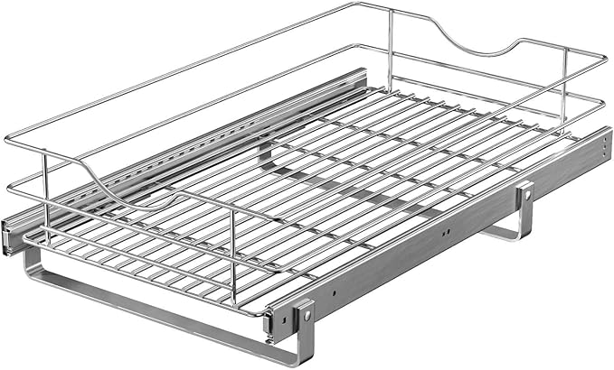 Pull Out Cabinet Organizer, (17½"W x 20"D), Soft Close Pull Out Cabient Drawer, Slide Out Cabient Organizer for Kitchen Base Cabinet, Pot and Pan Organization, Pantry Organization, Wire Basket