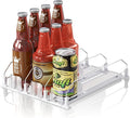 Drink Organizer for Mini Fridge,12oz 16oz 20oz- Soda Can Dispenser for Refrigerator,Width Adjustable,Automatic Pusher Glide (White (Mini 12.2"D), 12.2"D 3ROW, Holds 12 Cans)