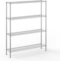 14" Deep x 60" Wide x 74" Height Wire Shelving Kit | 4-Tier | NSF Commercial Storage Rack Unit