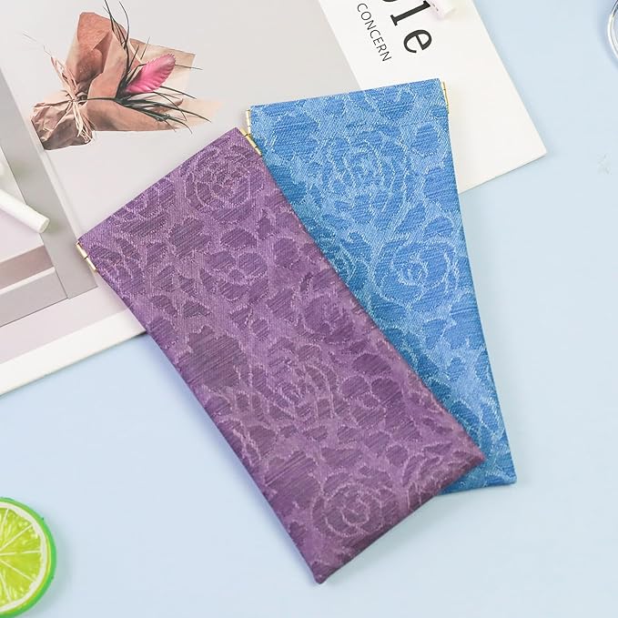 Double Eyeglass Case Soft Dual Glasses Case for Women Men Travel Squeeze Top Sunglasses Cases Eyeglasses Pouch