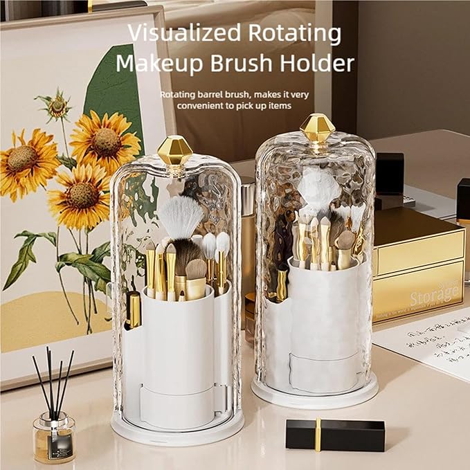 Rotating Makeup Organizer, 360-Degree Clear Cosmetic Case With Adjustable Shelves, Large Capacity For Bathroom Countertop & Vanity