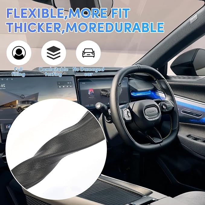 2 Pack Car Seat Gap Filler, PU Leather Universal Fit for Cars Trucks SUVs, Gap Stopper Between Seat & Console with Storage Organizer, Stop Items from Dropping (Black)