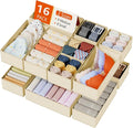 DIMJ Drawer Organizer Clothes Storage - 16 Pack Baby Dresser Organizer for Nursery, Foldable Drawer Dividers for Bedroom Closet Organization, Fabric Storage Bins for Socks, Underwears, Bras