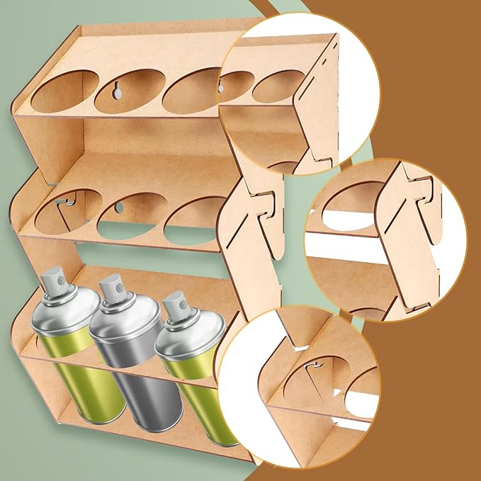 Generic Spray Can Holder Storage Rack Workspace Premium Professional Wood Wall Mount Garage Organiser Shop Paint Bottle Organizer