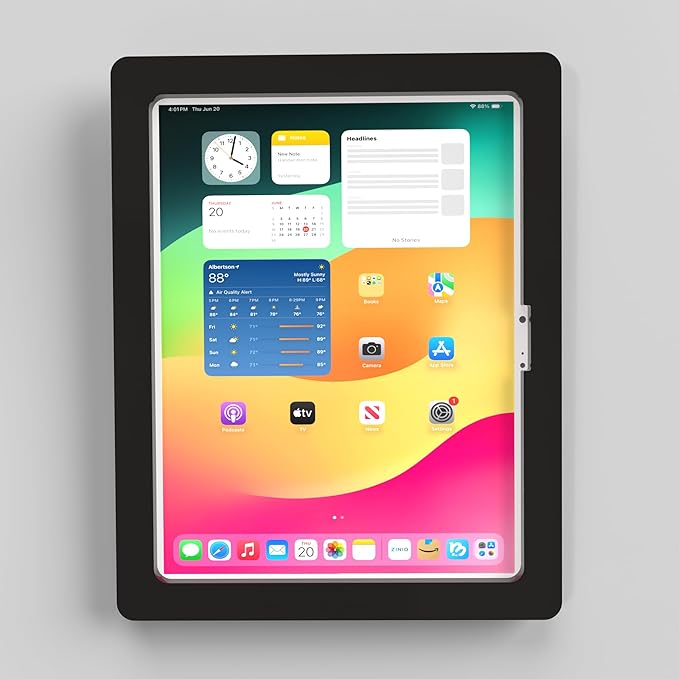 TABcare Anti-Theft Acrylic VESA Enclosure for Apple iPad Pro 11" 2024 (5th gen) with Free Wall Mount Kit & 90-Degree Angle USB C Cable (iPad Pro 11 2024, Clear)