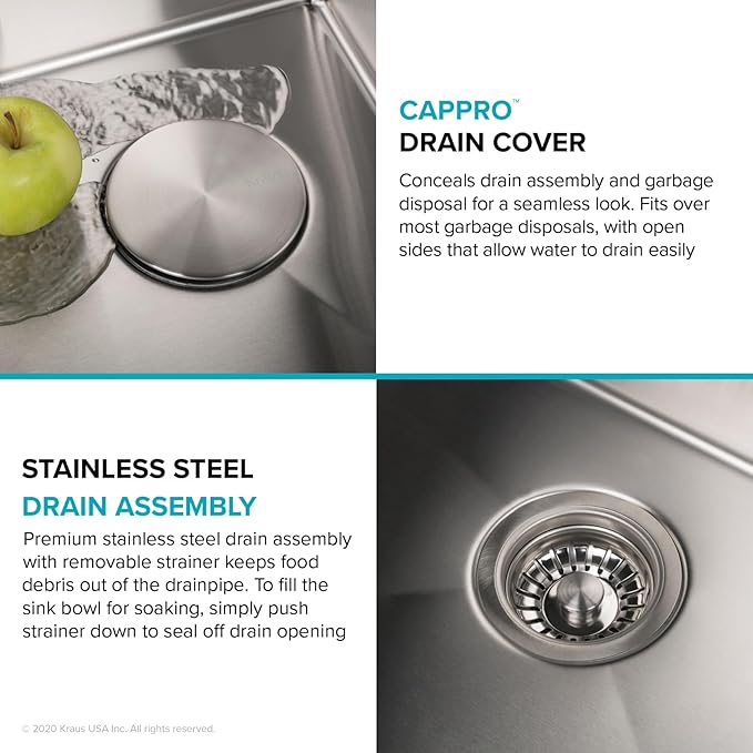 KRAUS Standart Pro 10-inch Undermount Single Bowl 16 Gauge Stainless Steel Bar Kitchen Sink, KHU101-10