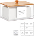 Dryer Sheet Holder with 30 waterproof Labels, Acrylic made tissue box holder, Acrylic Container Storage Box for Laundry Room Organization, Holds Sheets, Balls, Clothes Pins, Laundry Pods