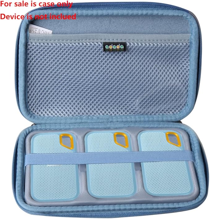 Adada Hard Case for SanDisk 500GB / 250GB / 1TB / 2TB Extreme Portable SSD (Sky Blue, Case for 3 Hard Drives)
