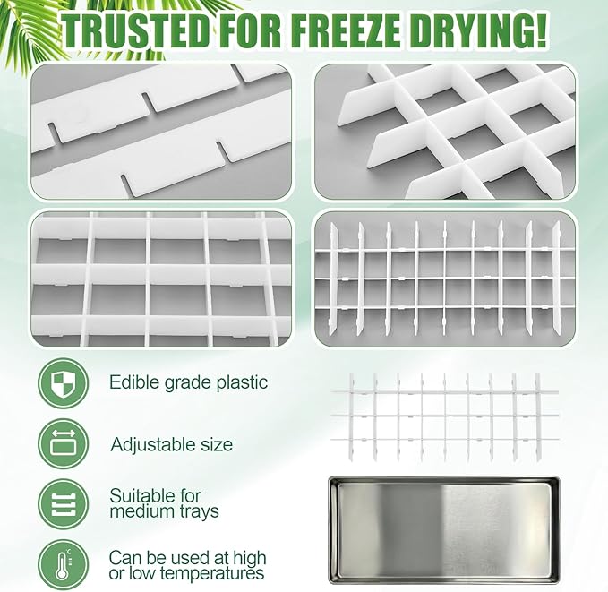 5 Sets Freeze Dryer Tray Dividers, Compatible with Harvest Right Freeze Dryer, Candy Tray Dividers Accessories(Medium,White)