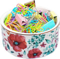 Ceramic Paper Clip Holders Paperclips Holder Dispenser Cute Clips Organizer for Desk Binder Clip Bowl Bobby Pin Hair Clip Holder Gift for Office (Purple Red)