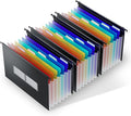 ThinkTex Plastic Expanding Hanging File Folders, 7 Innovative 1.2" Accordion Pockets, Large Capacity, Multi-Color Tabs, Legal Size for Filing Cabinet - 3 Packs