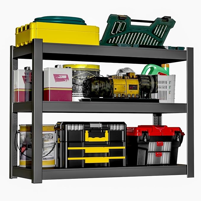 BESFUR 36" H Garage Shelving, 1500LBS 5-Tier Heavy Duty Storage Shelves and Metal Shelving Unit, Adjustable Metal Storage Shelves, for Warehouse Pantry Closet Garage,16"*36"*36"