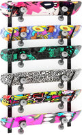 Skateboard Wall Mount, 6 Floors Skate Board Wall Display Hanger Rack, Ski Holder,Snowboard Wall Mount for Storage Longboard Deck Organize