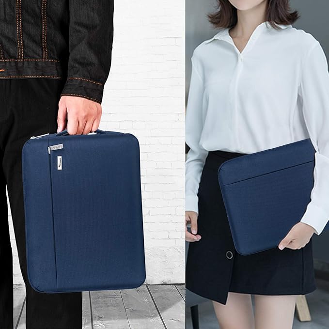 Voova Laptop Sleeve Case 15.6 16 Inch with Handle, 360° Protective Waterproof Slim Computer Bag Cover Compatible with MacBook Pro M2/M3/M4 16, HP Acer Lenovo Yoga ThinkPad Asus Laptop, Blue