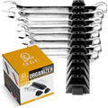 Q&U Wrench Organizer Modular System – 24 PCS Magnetic Wrench Organizer for Tool Box Drawer, Modular Wrench Organizer and Wrench Storage Rack, Heavy Duty Wrench Holder