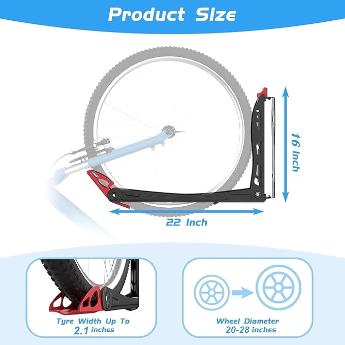WALMANN BIKEPAL No Lifting Wall Mounted Swivel Bike Rack, Bike Wall Hangers for Garage Space Saving Vertical Bike Storage(1 Pack)